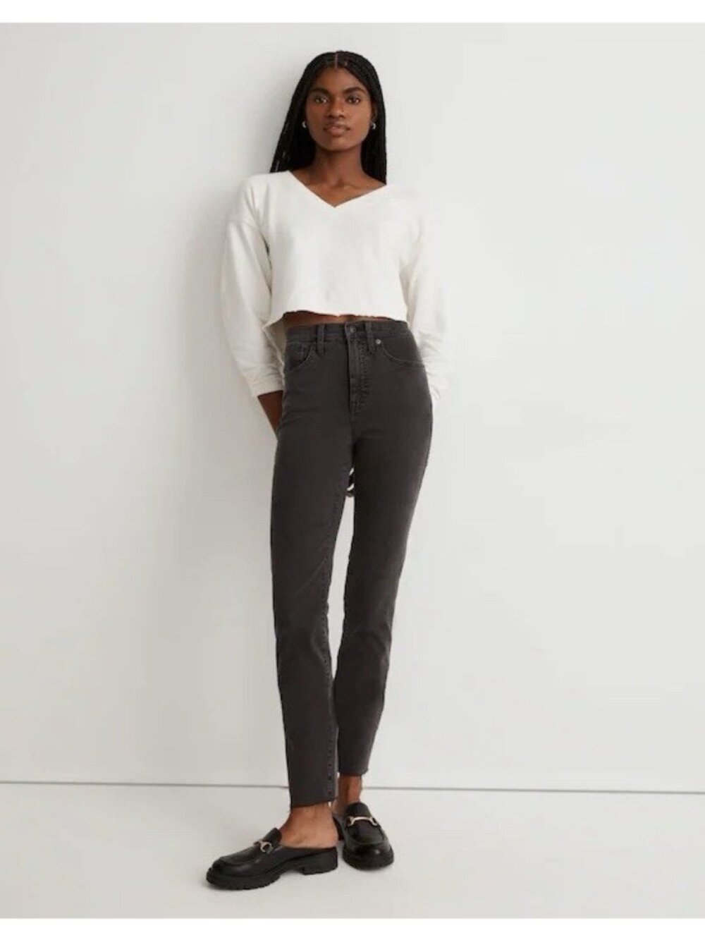 Madewell Stovepipe Raw Hem Jeans 30 Tall